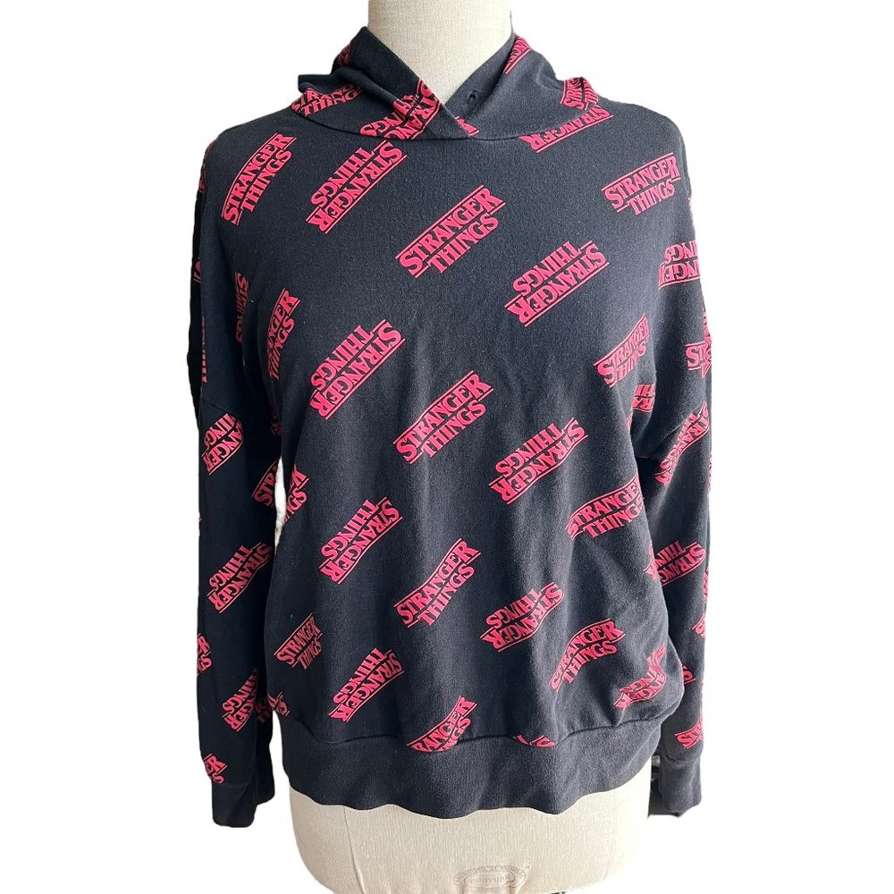Stranger Things Child XL Pullover Black Red Hoodie Official Netflix Merchandise